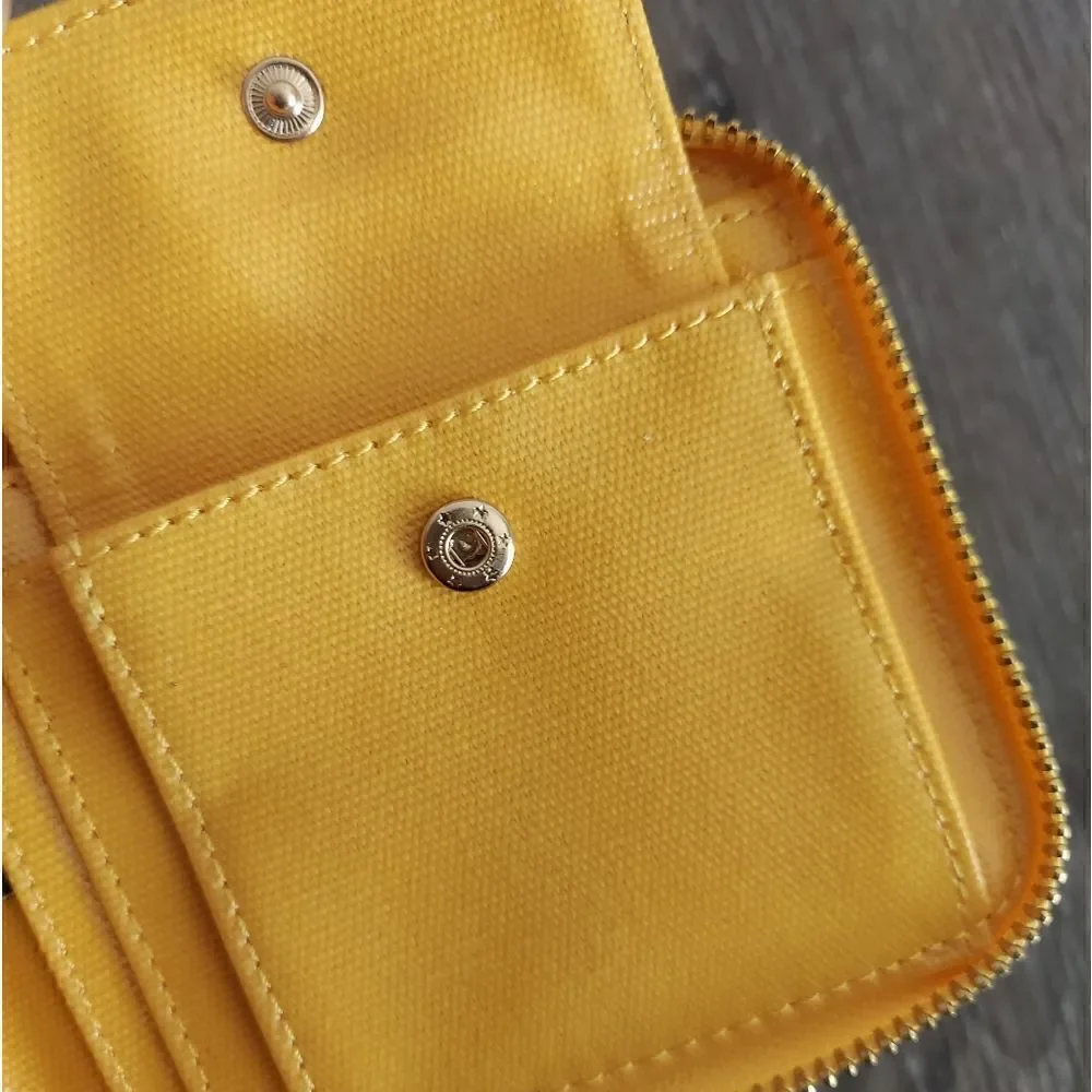 New Yellow White Checkered Zip Wallet
